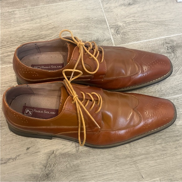 Paulo Solari Brown Wingtip Mens Dress Shoes Size: 11 D - Picture 2 of 8